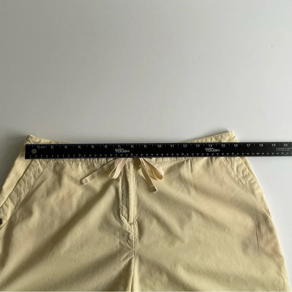 J Jill Shorts Sz 12 Yellow Zip Button Drawstring Pockets Cotton Lightweight - Picture 4 of 11